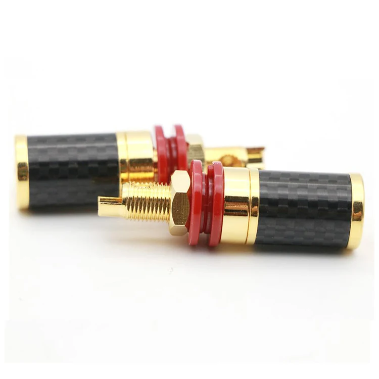 Best Selling 4mm Copper Gold Plated Binding Post Carbon Fiber Speaker