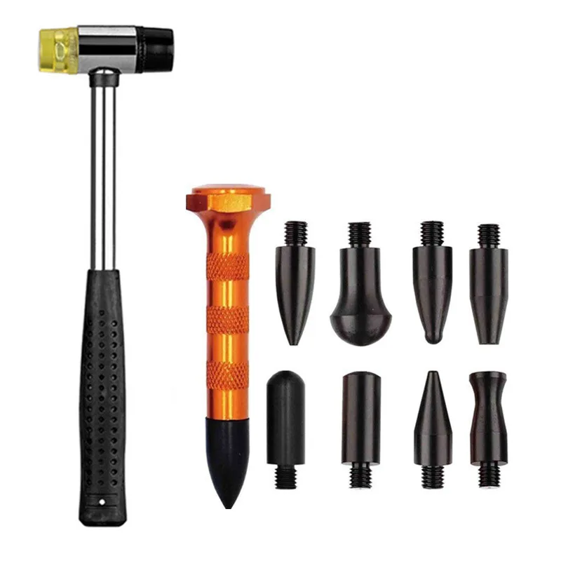 Professional Paint Less Dent Repair hooks Push Rod Hammer Tools Bumper Repair Head Crowbar Set 