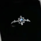 K Gold Ring Natural Moonstone Holiday Gift K Gold Plated Adjustable 925 Sterling Silver Womens Ring