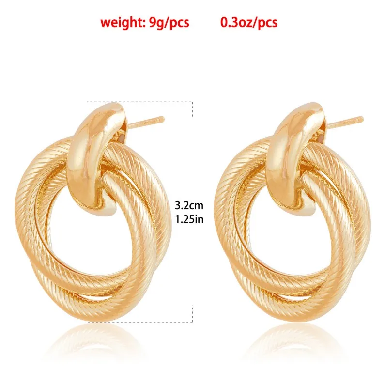New Trendy Waterproof 18K Gold Plated Stainless Steel Jewelry Gift Vintage Elegant Medieval Earrings