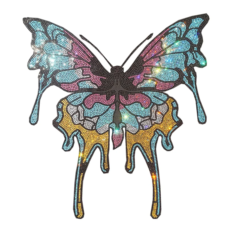 Free sample Tiger rhinestone iron on heat transfer logo custom for clothes