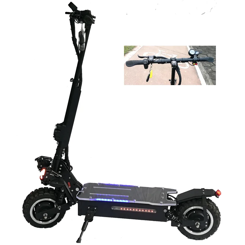 56MPH OffRoad Electric Scooter 3200w/60v Two Wheel 11in Folding 25Ah Battery 