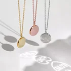 Creative Couple Gift Minimalist Reflective Pattern Text 18K Gold Plated Coin Custom Projection Necklace