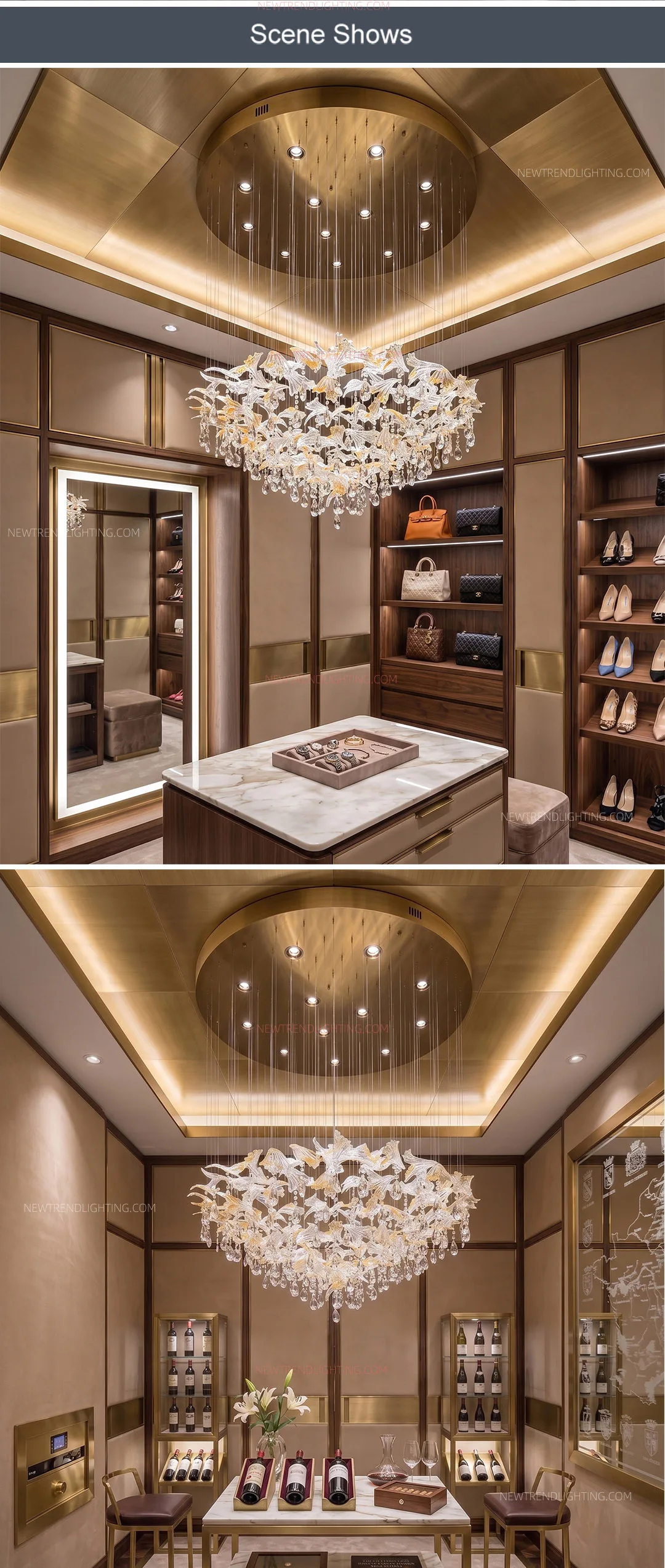 cpl 518 custom luxury architectural ceiling chandelier bespoke flush mount led lighting manufacturer for high end villas-5