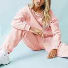 Sweatshirt New Fall Fashion Women's Jogger Fleece Loose Pants And Shorts And Crew Neck Sweatshirt Sets