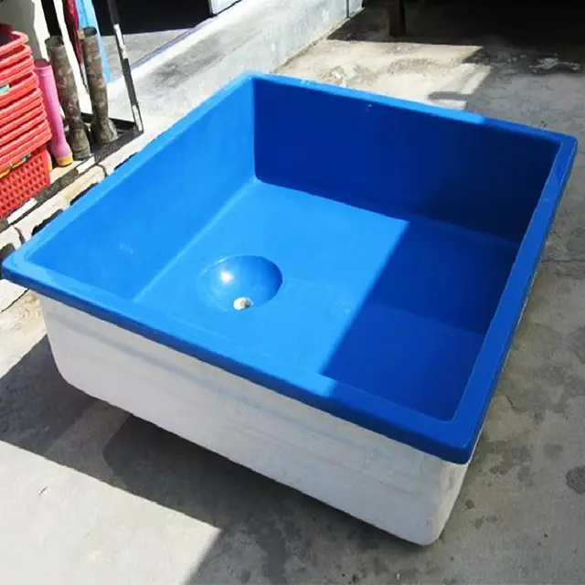 Customized Round Rectangular aquaculture pond farm blue fiberglass frp fish tank with window