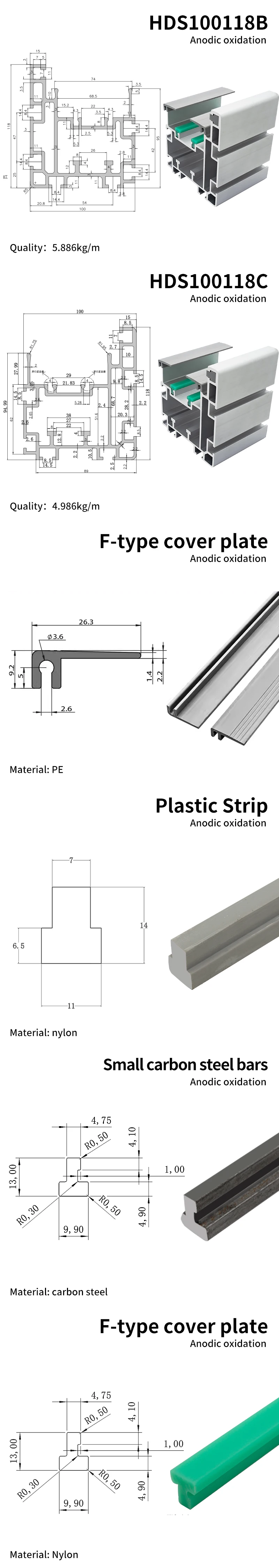 100118 Aluminum Profile 3x Speed 38.1 Pitch Speed Chain Aluminum BS30-C212A Carbon Steel Chain Aluminum Profile manufacture