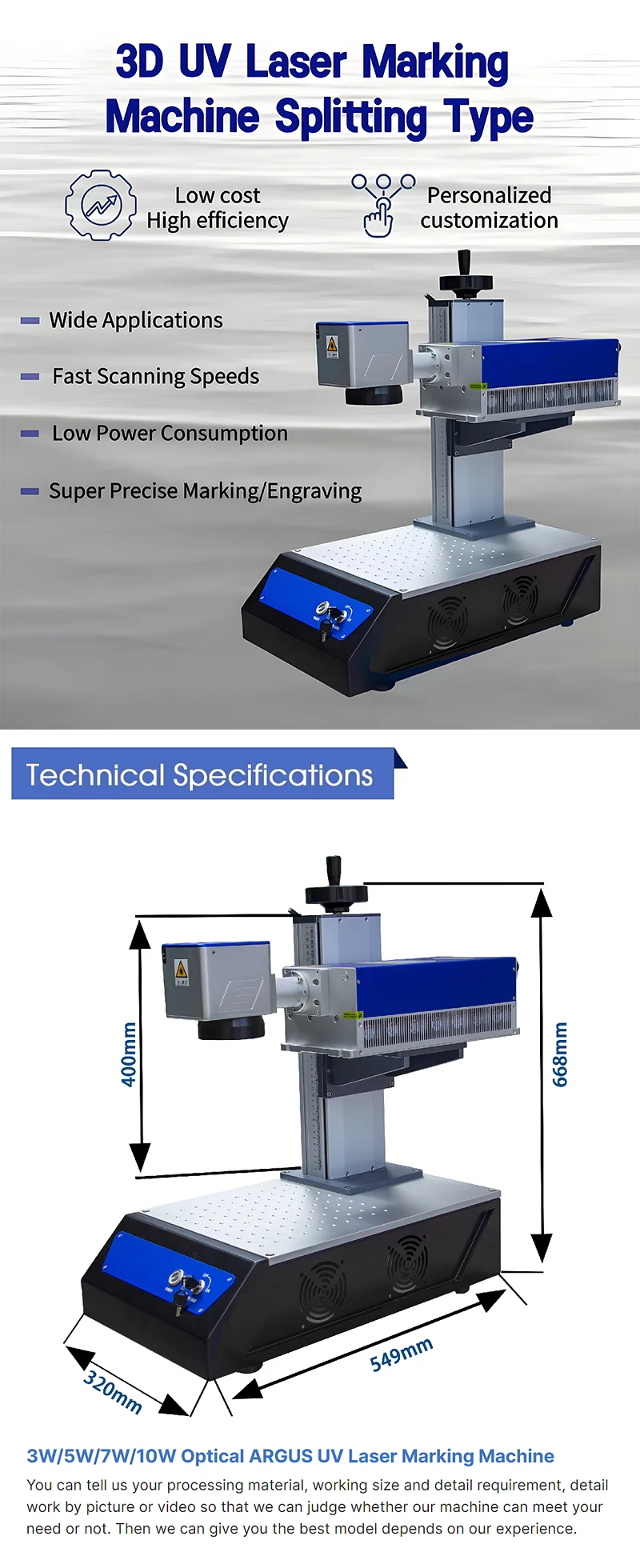 Portable 5W UV Laser Engraving Machine New Condition Laser Marking Machine with Support for AI DXF PLT BMP Graphic Formats