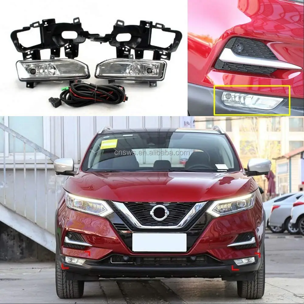 product car body parts front fog light assembly fog lamp light for nissan qashqai rogue sport 2017 2018 2019 2020  fog lamp set741-35