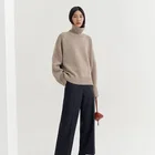 Knitted Sweater Sweaters Women Knitted 100%Wool Turtleneck Sweater Oversized Pullover Sweaters
