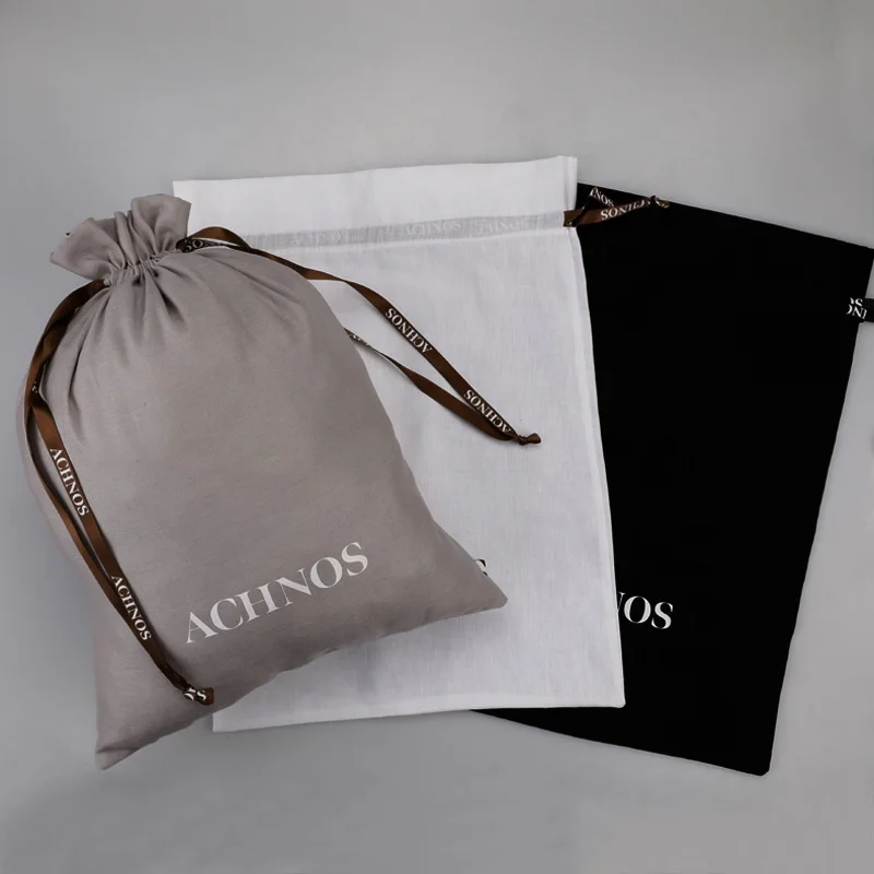 Custom Logo Drawstring Linen Dust Bag