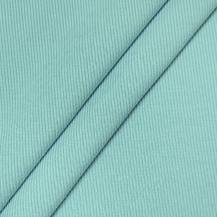 China Supplier Soft Ribbings Polyester Lyocell Spandex Material Rib Knit Fabric for Clothing details