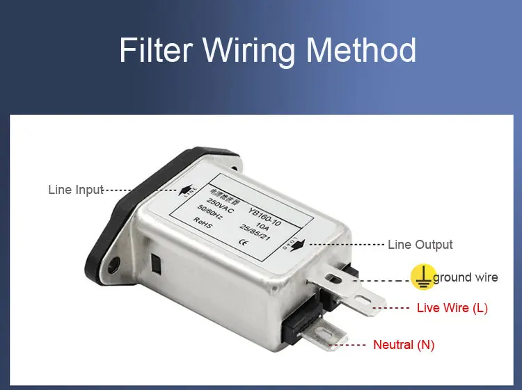 AC 250V IEC Socket EMI Filter RFI (LC RC Networks) Suppressor Power Line Noise 1A 3A 6A 10A for Power Supply factory