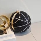 Handbag New Style Rubber Diamond Ball Cross Handbag Rithestone Basketball Chain Women Bag