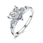 Engagement Ring Grade Cubic Zirconia Custom Heart Shaped Jewelry Engagement Wedding Jewelry Copper Brass Ring