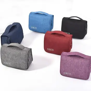 Large capacity travel cosmetic bag extensible foldable cosmetic storage hanging toiletries bag with hook