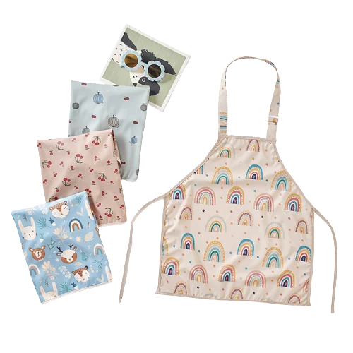 Hot sale waterproof PU Toddler Baking Cooking Gardening apron children customized printed kid art paint apron
