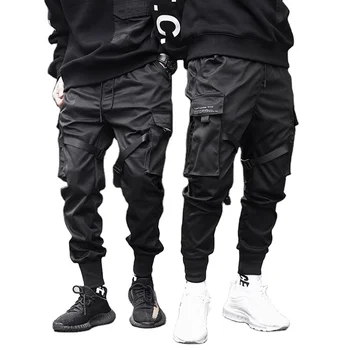 Custom 6 Pocket Cargo Long Pant Black Streetwear Men Cargo Pants