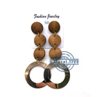 Hoop Earrings Hoop Earrings Gold Plated Hollow Round Shaped Wooden Earrings For Girl