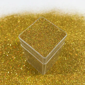 Ultra Fine Bulk PET Holographic gold Glitter for Nail Beauty Decoration &craft