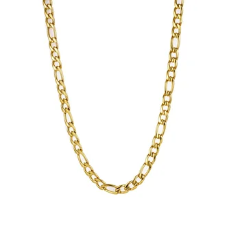 Wholesale Custom High Quality Hiphop Fashion Jewelry 24K Gold Plated Stainless Steel Cuban Chains Necklace For Men Women