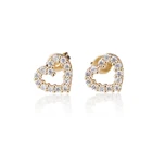 Stud Fashion Multi Color Zircon Micro Pave Heart Shape Stud Earrings Trend 2021