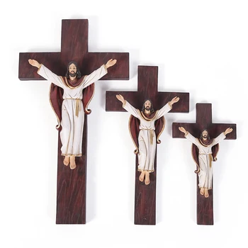 Wholesale Custom crucifix catholic church Decor Resin craft christian Catholic Religious item jesus on the cross statue