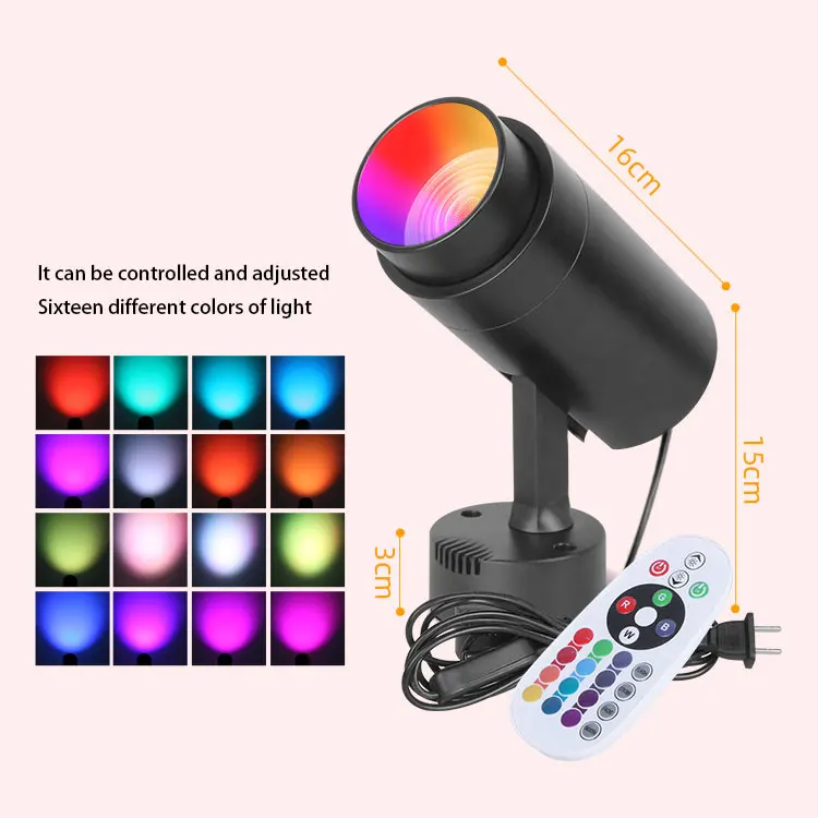 20W RGB LED Ceiling Spot Light and Remotely Controlled Adjustable Light Aluminum 16-color Adjustable Focus Track Stage Light