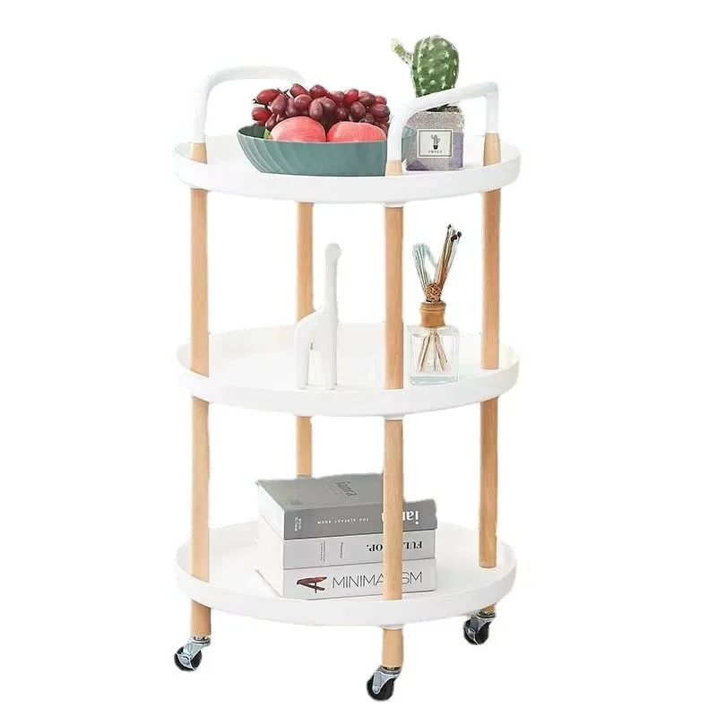 Nordic trolley home storage rack multi-functional living room with wheels movable floor trolley coffee table