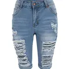 Fashion Jeans New Fashion Jeans Pants Ripped Denim Cropped Pants Light Blue Girl Jeans Pants