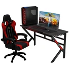 Office Amazon Hot Sell Gaming Computer Desks Black MDF Pc Table Home Office Computer Gaming Desk With Metal Frame
