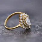 Gold Gold NeoBest Jewelry 1K/10K/14/18K Solid Yellow Gold Marquise Moissanite Vintage Ring For Women