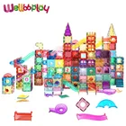 160pcs Educational Construction Play Set Colorful Magnetic Tiles Run Race Toys Deluxe Games
