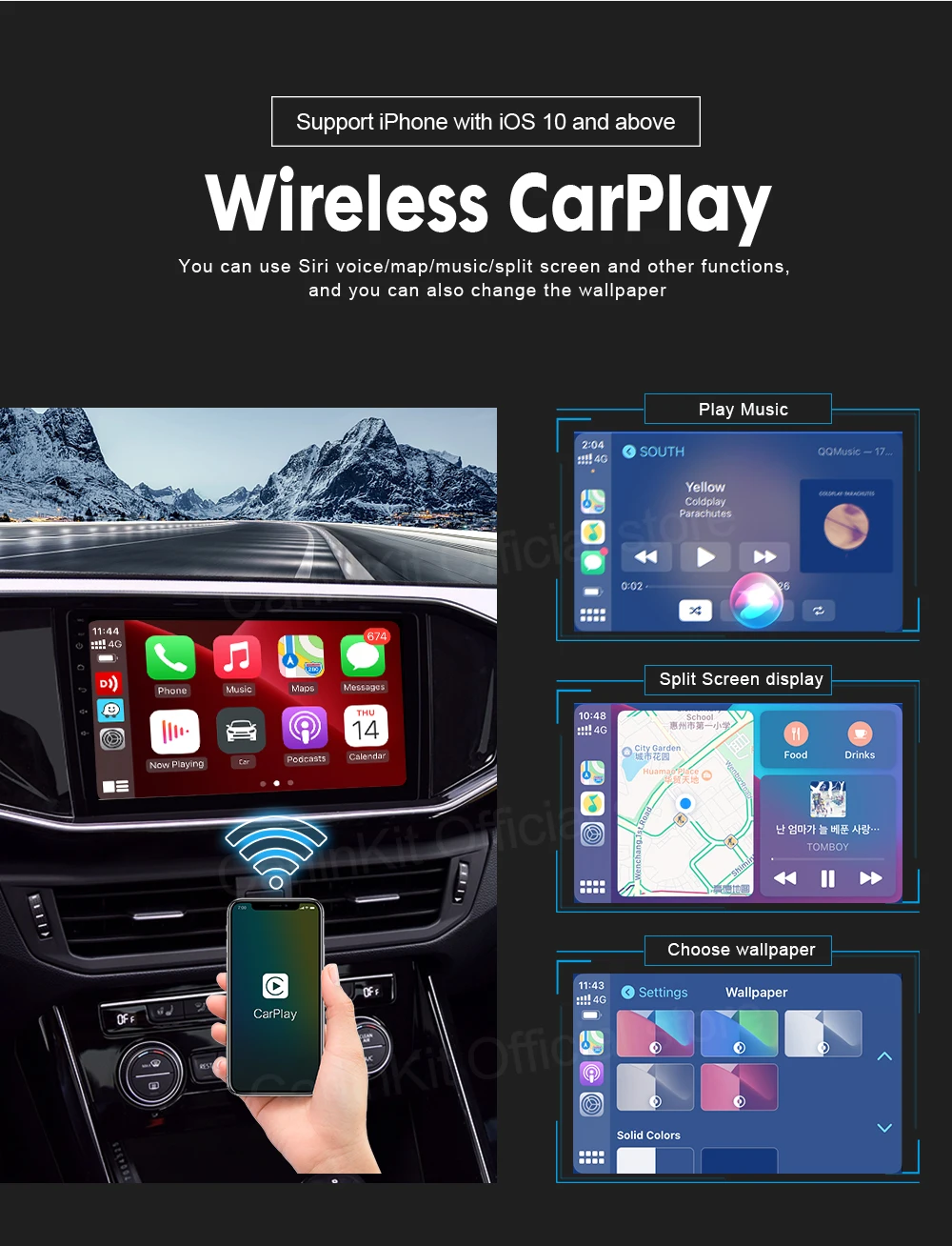 Carlinkit 2023 Newest Wireless Carplay Mini Plug And Play Car Smart Box