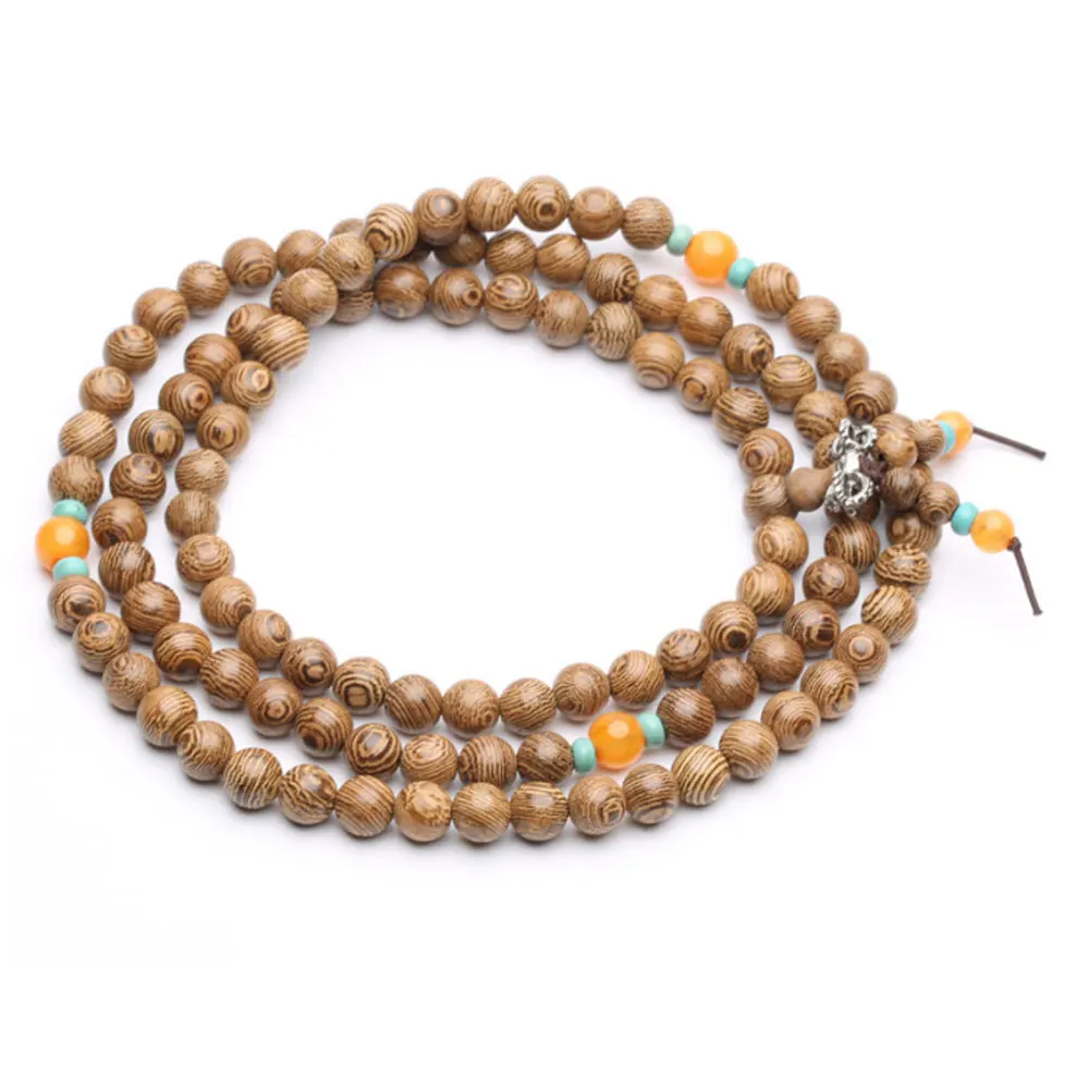 Wood Necklace,Buddhist Necklace,Spirituality,108 Mala Necklace,Colorful Beads,Prayer Necklace,Men,Woman,Yoga Bracelet,Protection,Meditation