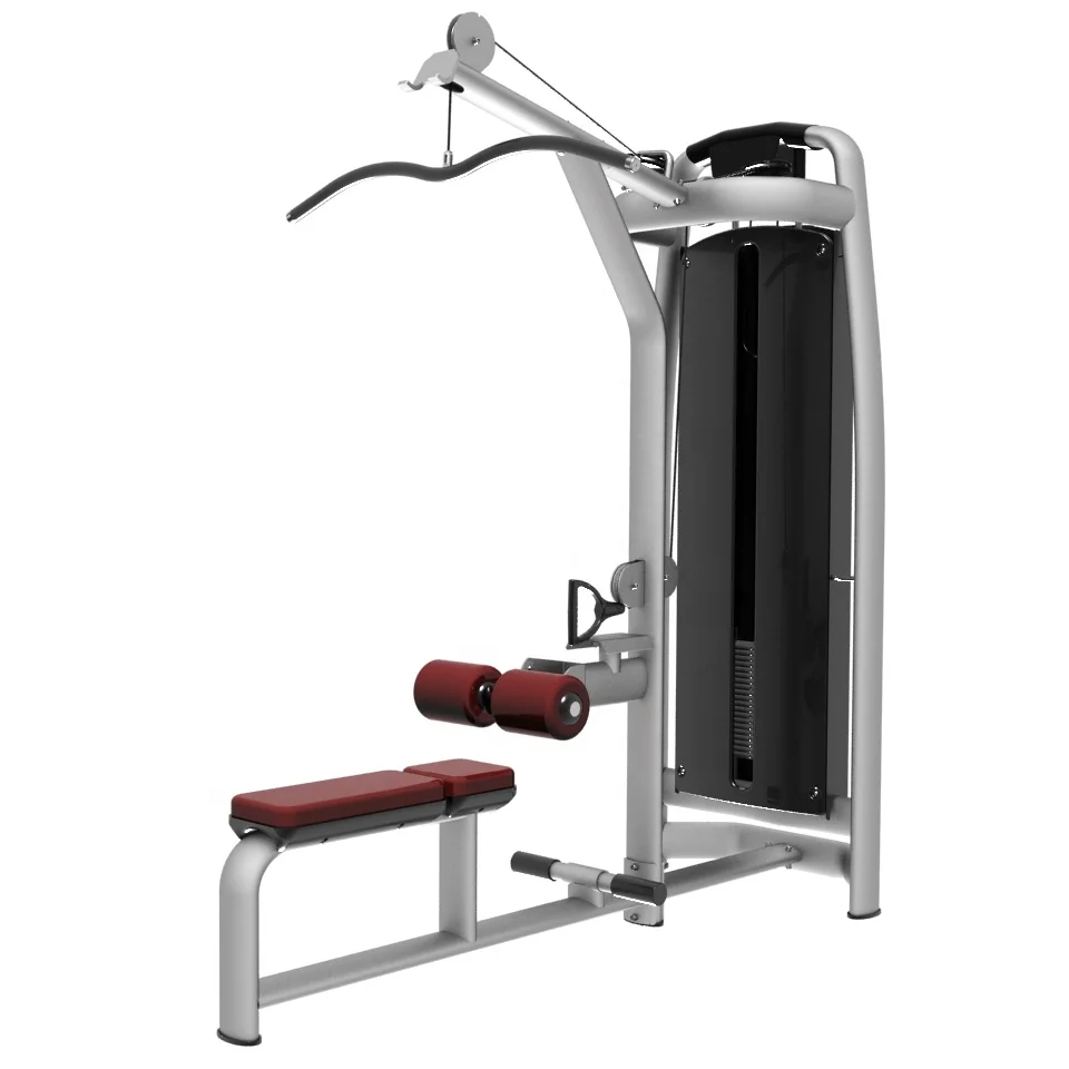 fitness club gym seated row machine lat pulldown