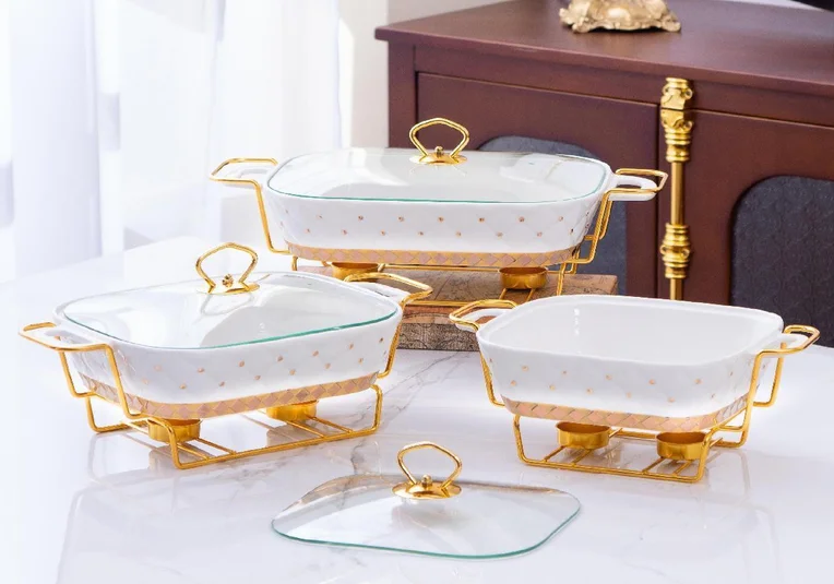 6-10usd ship Europe ceramic dishes with golden holder tableware set vajillas de porcelana ceramic of material ceramic