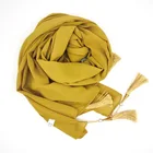 Scarf High Quality Muslim Hijab Scarf Women Chiffon Plain Shawl Lady Pearl Tassel Scarf
