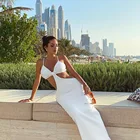 Ladies INS New Long Dress With Halter Back Sexy Ball Bandage Dress Dress