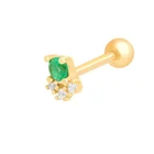 Crystal Earrings Gemnel Bohemia Gold Plated Screw Ball Emerald Crystal No Piercing Stud Ear Women Earrings