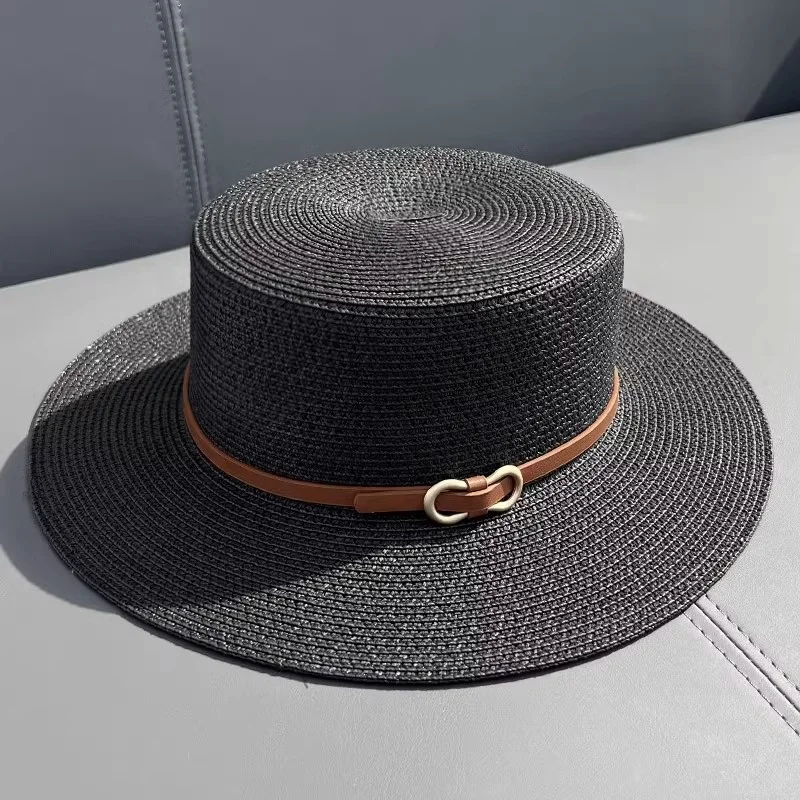 Wholesale Paper Straw Boater Summer Hat Women Beach Vacation Straw Hat Fashion Straw Boater Hats