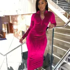 Dresses Dress New Arrival 2021 Dresses Elegant Black Dress Bodycon Long Sleeve Velvet Dress