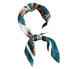 Square Scarf 2021 Hot Sale Printed Square Scarf Custom Small Full Polyester Soft Smooth Feeling Satin Square Neck Scarf