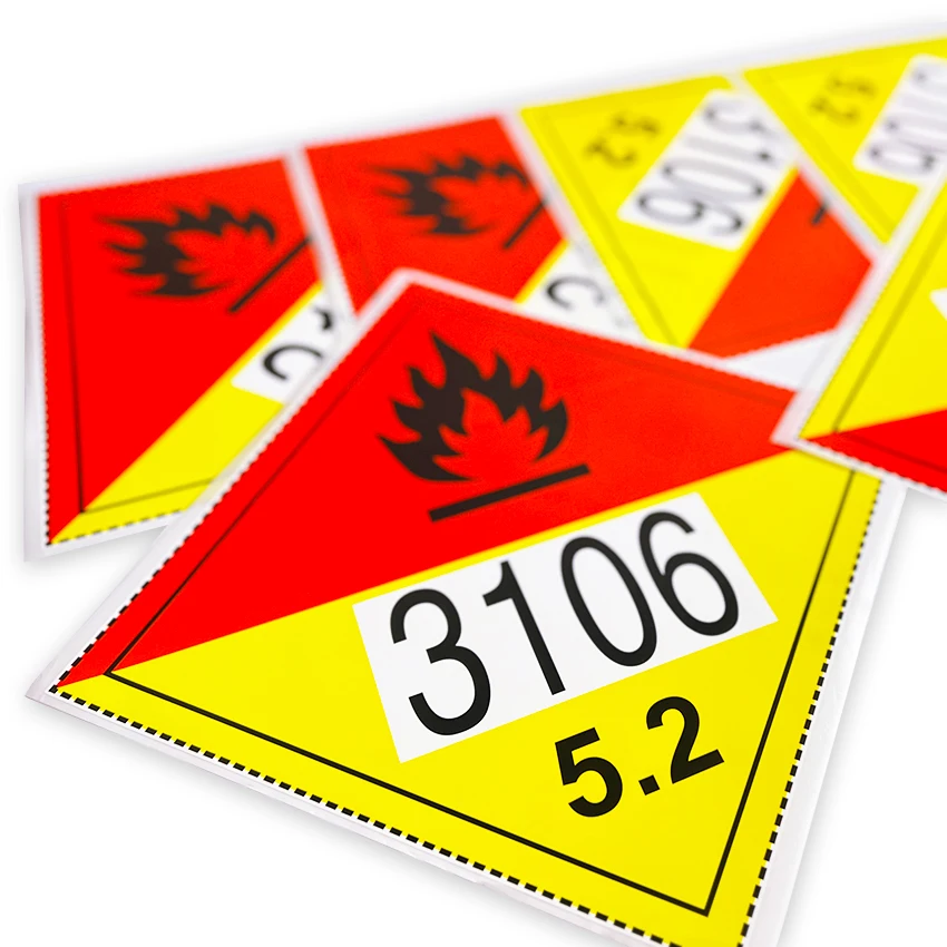Custom Security Warning Carton fade Heat-resistant Material Outdoor Sunscreen Label Weatherproof Sticker For Hazardous Chemicals