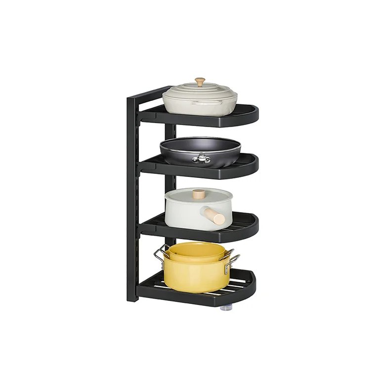 Heavy Duty Pan Rack Kitchen Cabinet Pantry Cookware Organizer Rack Holder 4 Adjustable Dividers