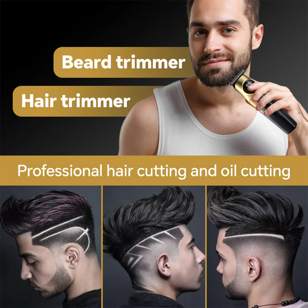 Professional Rechargeable USB Electric Hair for Clipper Adjustable Blade Head Stainless Steel English Instructions for Household manufacture