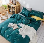 Seersucker Bedding Luxury 100% Embroidery Staple Length Cotton Seersucker Bedding Sets