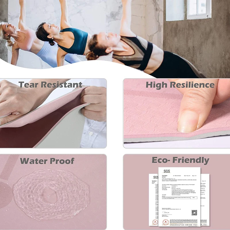 Non Slip 100% TPE Fitness Yoga Mat Washable Waterproof 4mm 6mm 8mm 10mm 12