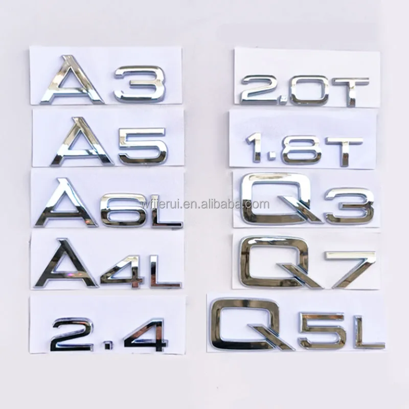 Abs Chrome Black Rear Trunk Letters Emblem Sticker Figure Badge Decal