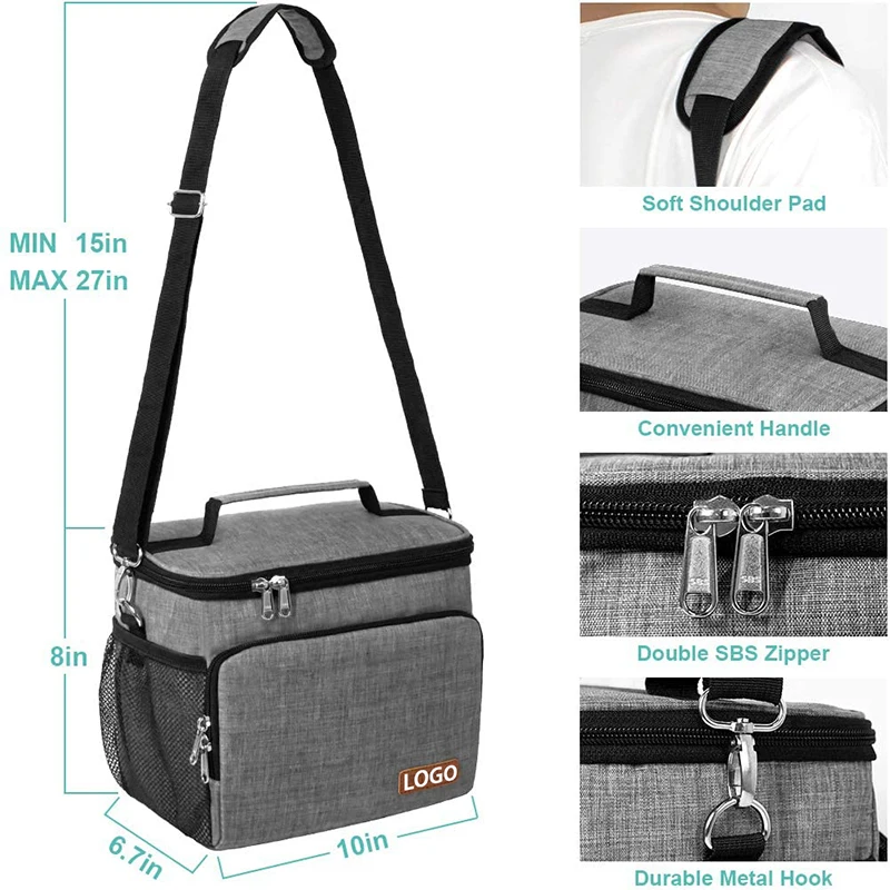 Factory custom office picnic hiking adults insulated leakproof reusable cooler lunch box lunch tote bag for women men kids Factory custom office picnic hiking adults insulated leakproof reusable cooler lunch box lunch tote bag for women men kids